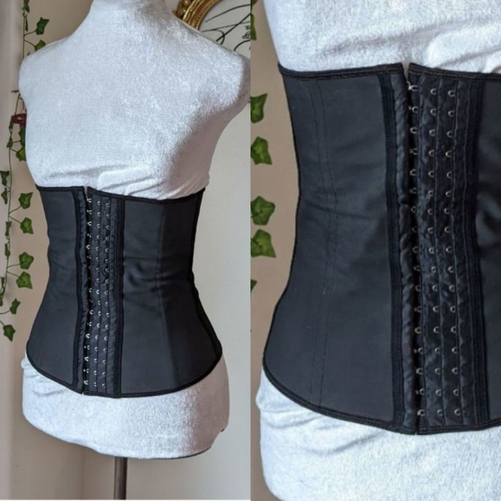 Black Latex Waist Trainer Sz S